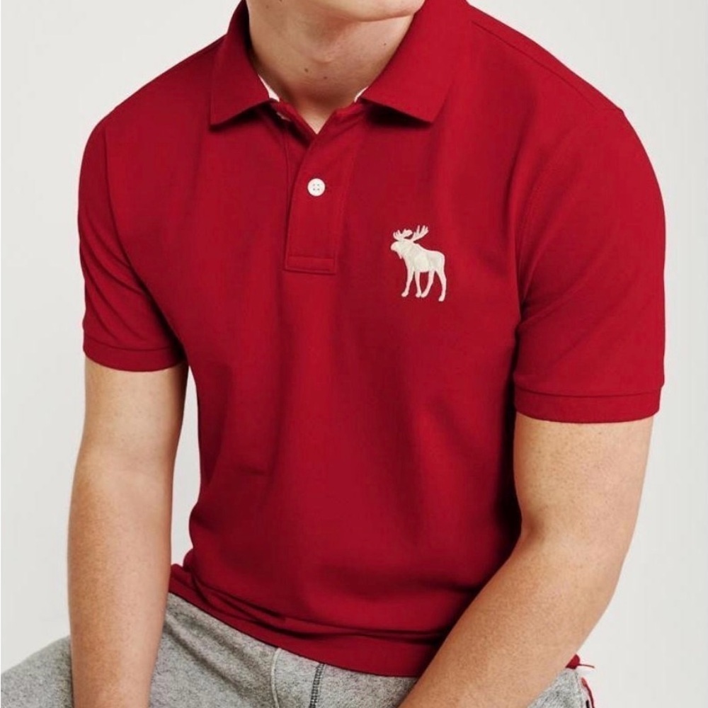 ABERCROMBIE & FITCH Men’s Red Polo Shirt Size Xtra Small